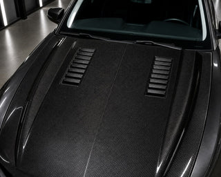 2005-2009 Ford Mustang Carbon Fiber Hood - Installed context
