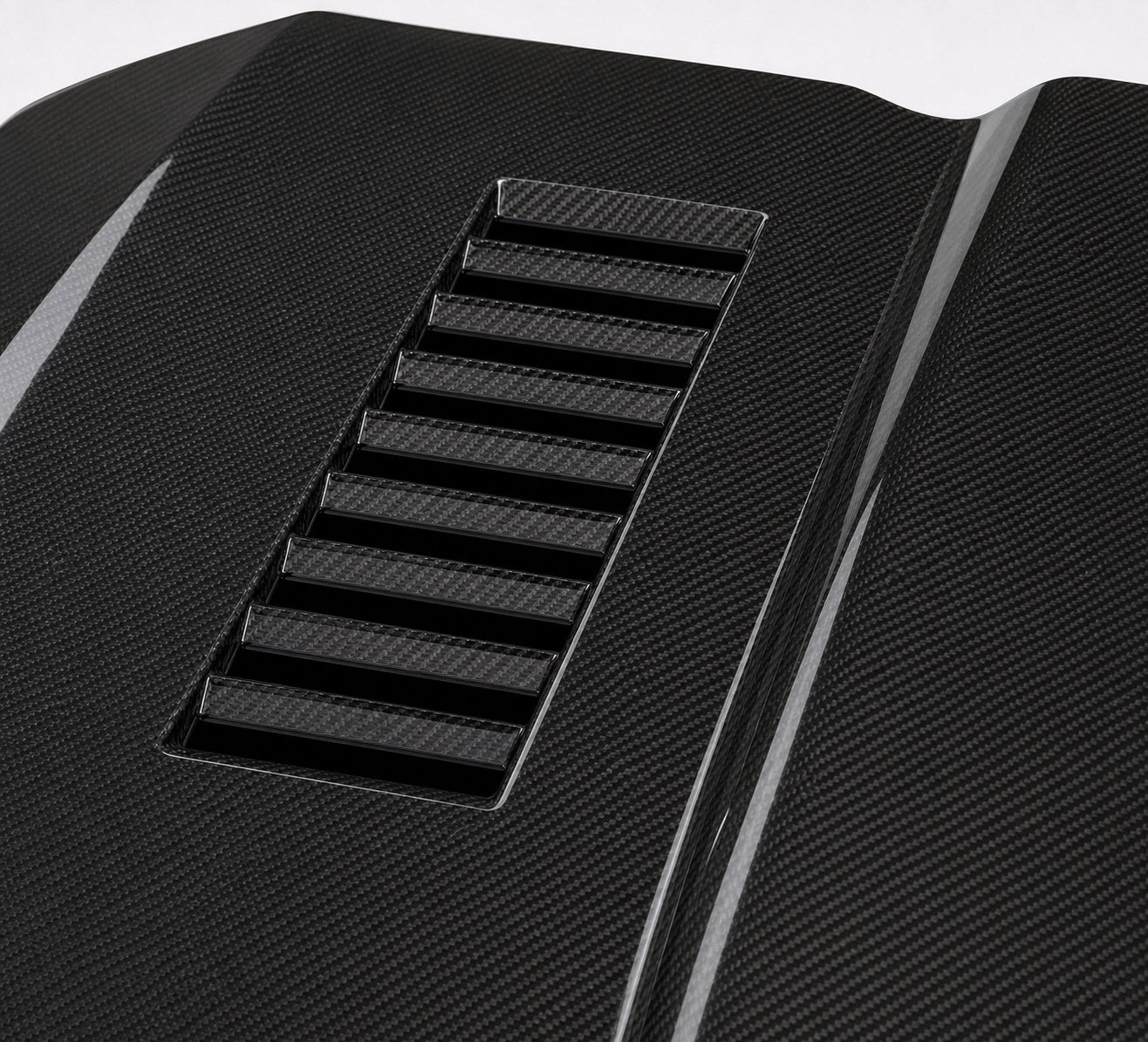 2005-2009 Ford Mustang Carbon Fiber Hood - Detail closeup