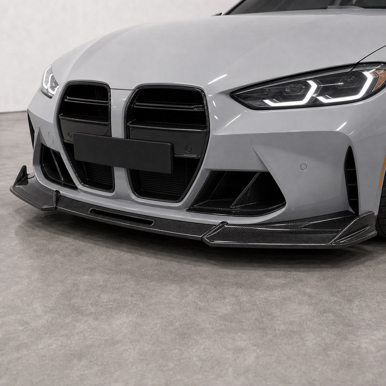 2021-2026 BMW G80 M3 / G82 M4 Carbon Fiber Front Lip Kit - Installed context