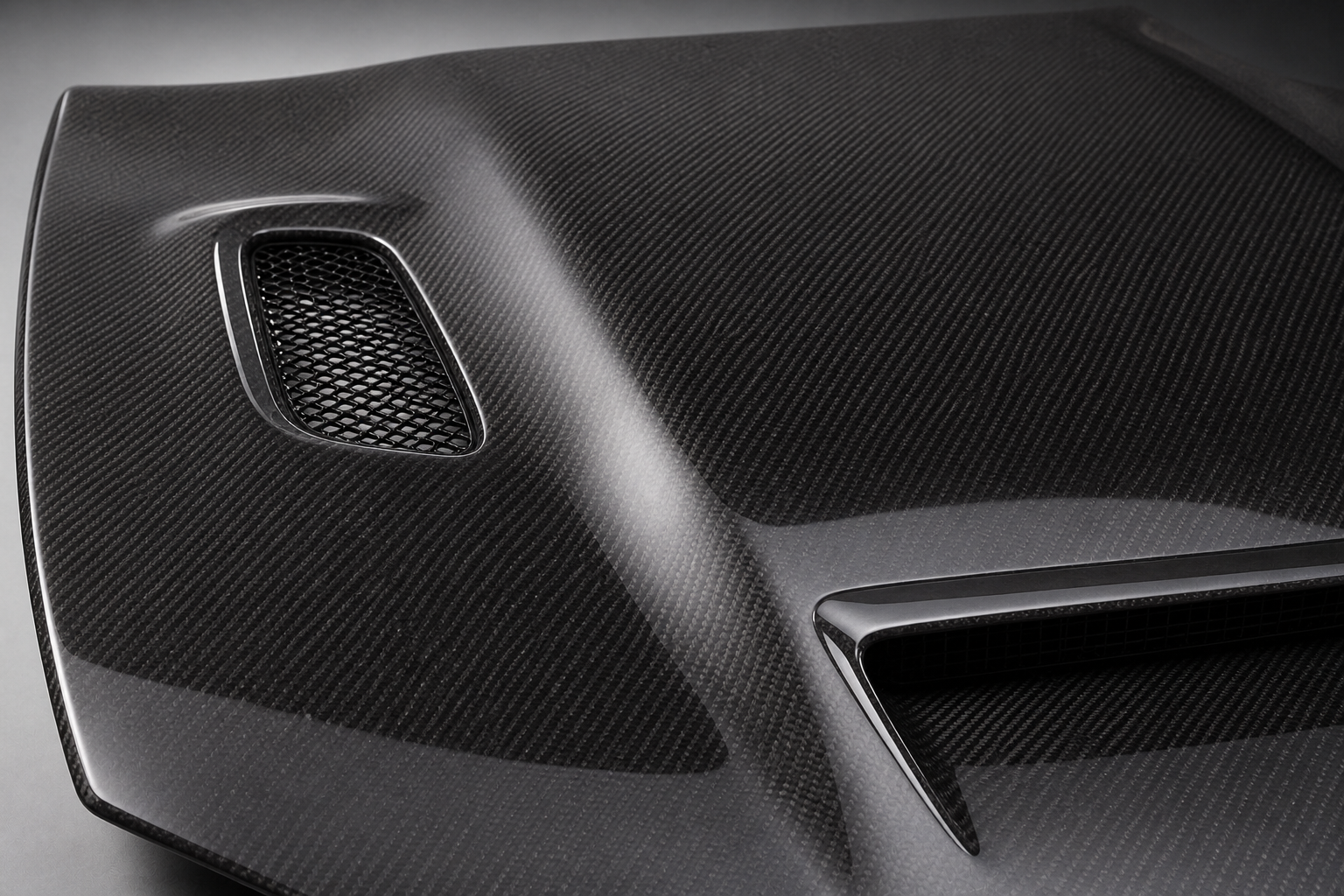 2015-2023 Dodge Charger LD Carbon Fiber Hood - Detail closeup