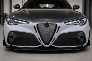 2017-2026 Alfa Romeo Giulia Unpainted PP Front Bumper Kit - Installed context