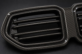 2023-2026 BMW M2 G87 Carbon Fiber Kidney Grille Set - Detail closeup