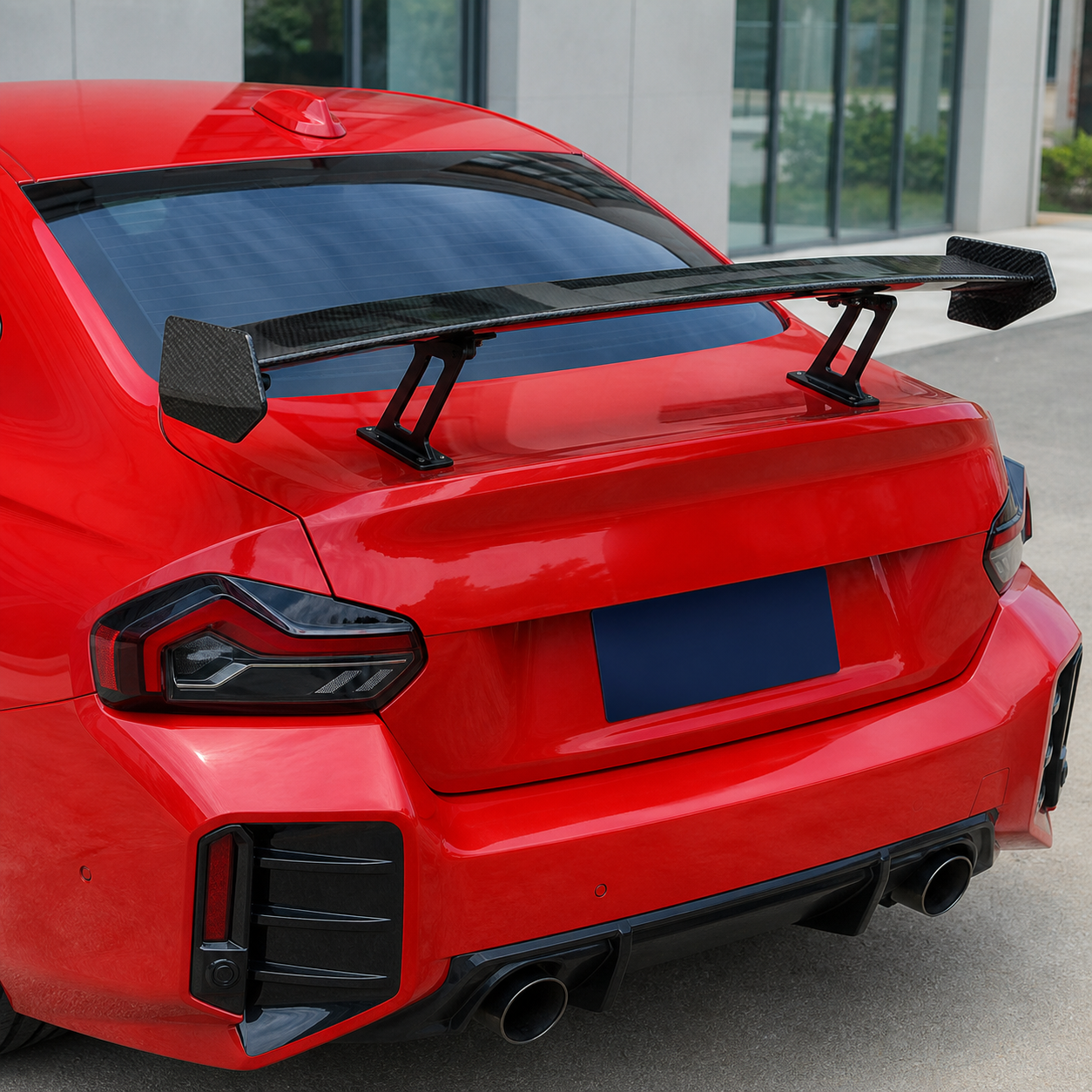 2023-2026 BMW M2 G87 Dry Carbon Fiber Rear Spoiler Wing - Installed context