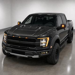 2017-2020 Ford F-150 Raptor Carbon Fiber Hood - Installed context