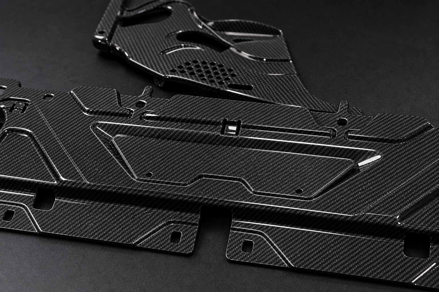 2019-2026 BMW 3 Series G20/G28 Dry Carbon Fiber Headlight / Radiator Guard - Detail closeup