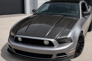 2013-2014 Ford Mustang S197 Facelift Carbon Fiber Hood - Installed context