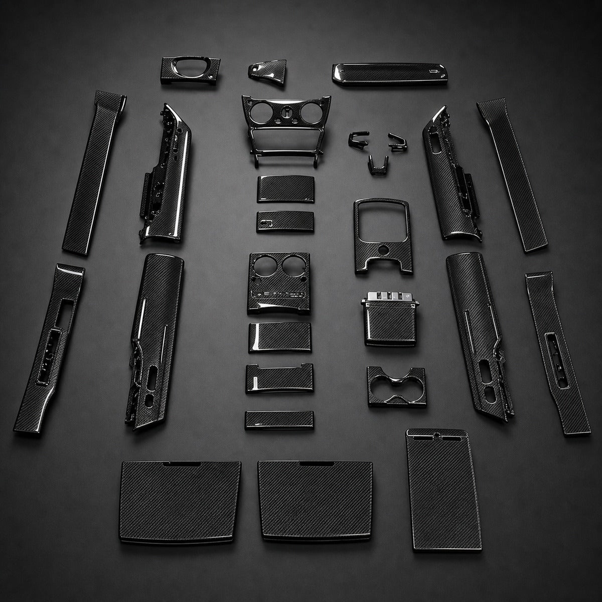 2019-2024 Rolls-Royce Cullinan Dry Carbon Fiber Interior Kit with LED Door Sills - Hero product