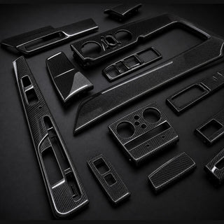 2019-2024 Rolls-Royce Cullinan Dry Carbon Fiber Interior Kit with LED Door Sills - Detail closeup