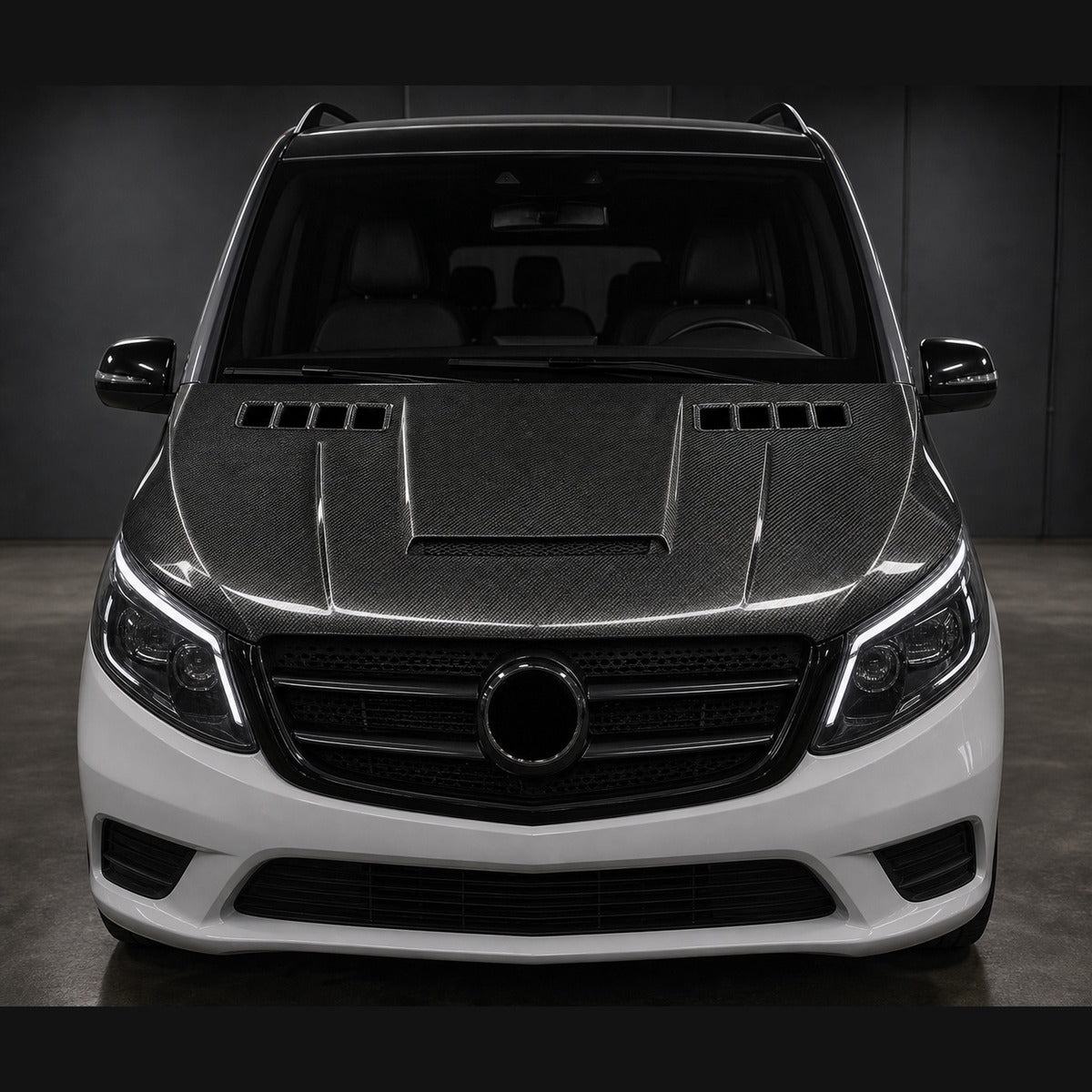 2015-2024 Mercedes-Benz V-Class / Vito W447 Carbon Fiber Hood - Installed context