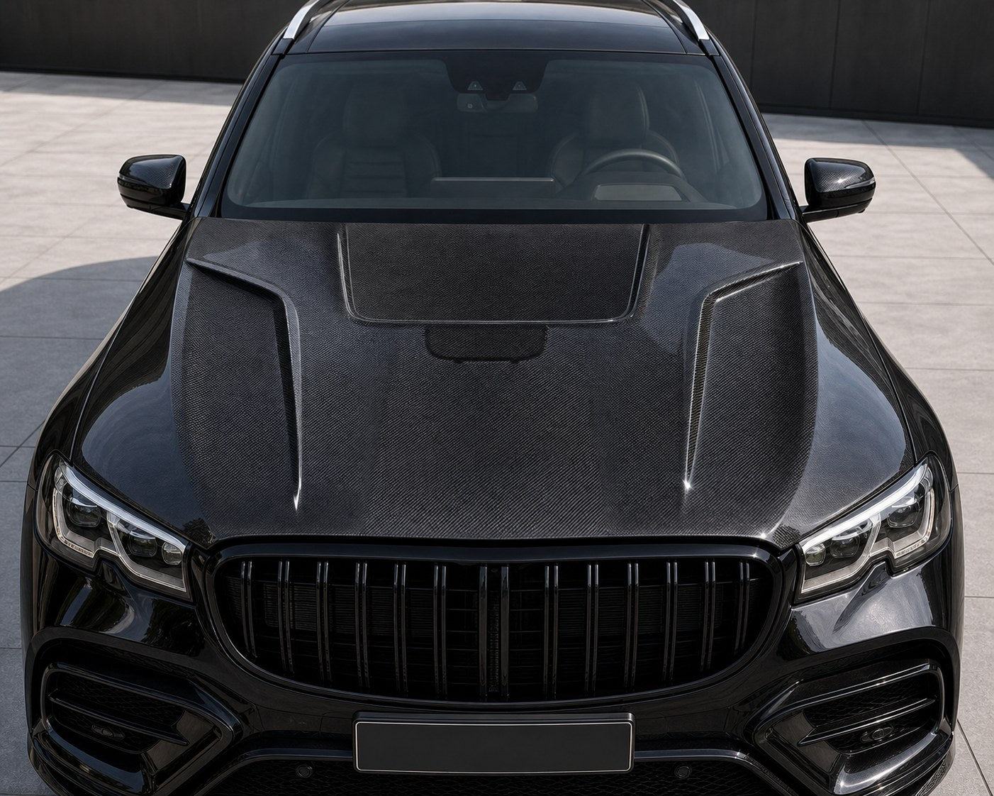 2020-2026 Mercedes-Benz GLS X167 Carbon Fiber Hood - Installed context