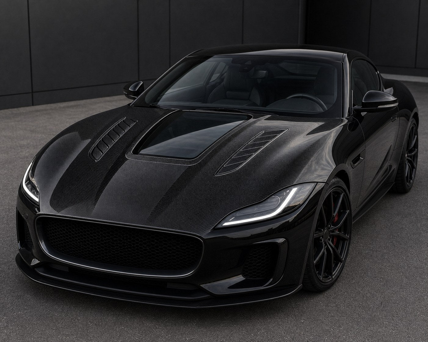 2014-2024 Jaguar F-Type X152 Carbon Fiber Hood - Installed context