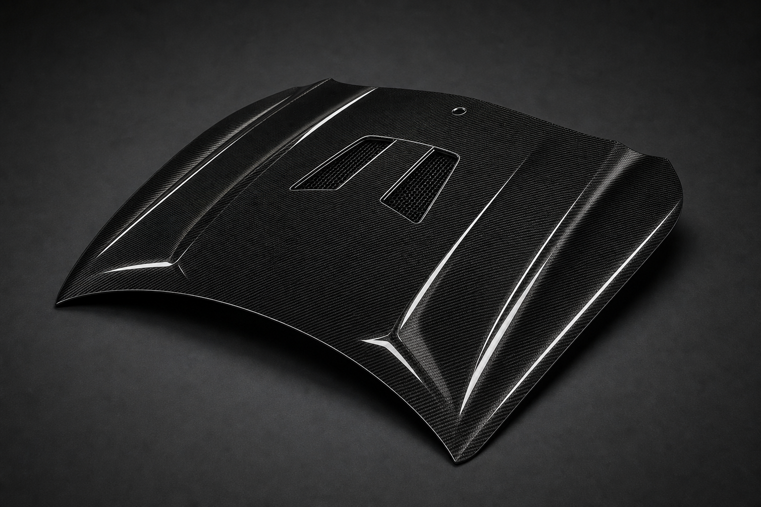 2014-2016 Mercedes-Benz E-Class W212 Facelift Vented Carbon Fiber Hood - Alternate angle