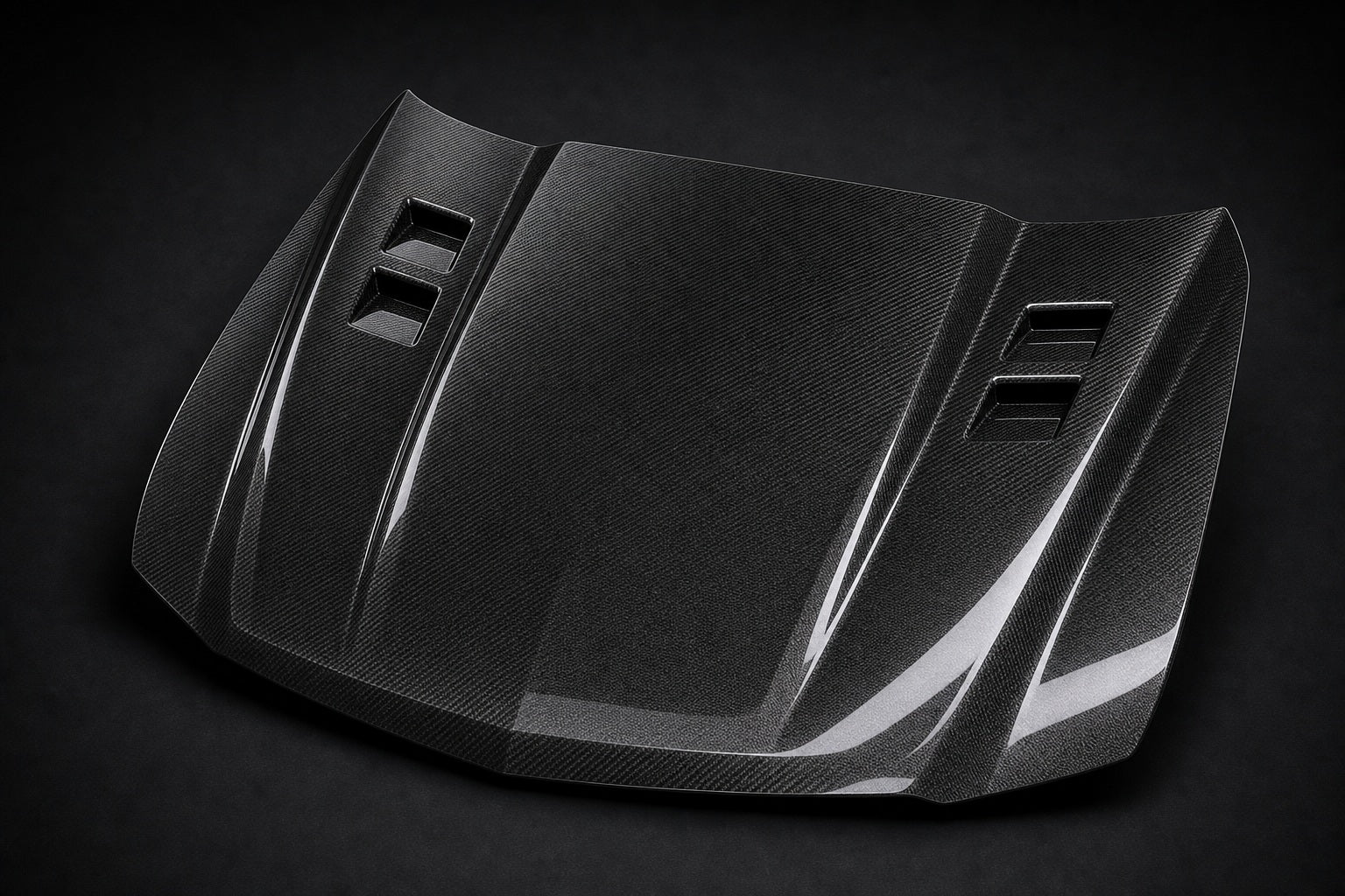 2014-2019 Cadillac CTS 3rd Gen 3K Twill Carbon Fiber Hood - Alternate angle