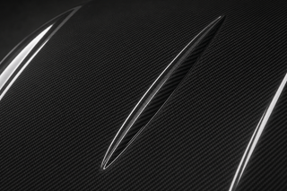 2013-2018 Mercedes-Benz A-Class W176 AMG Style Carbon Fiber Hood - Detail closeup