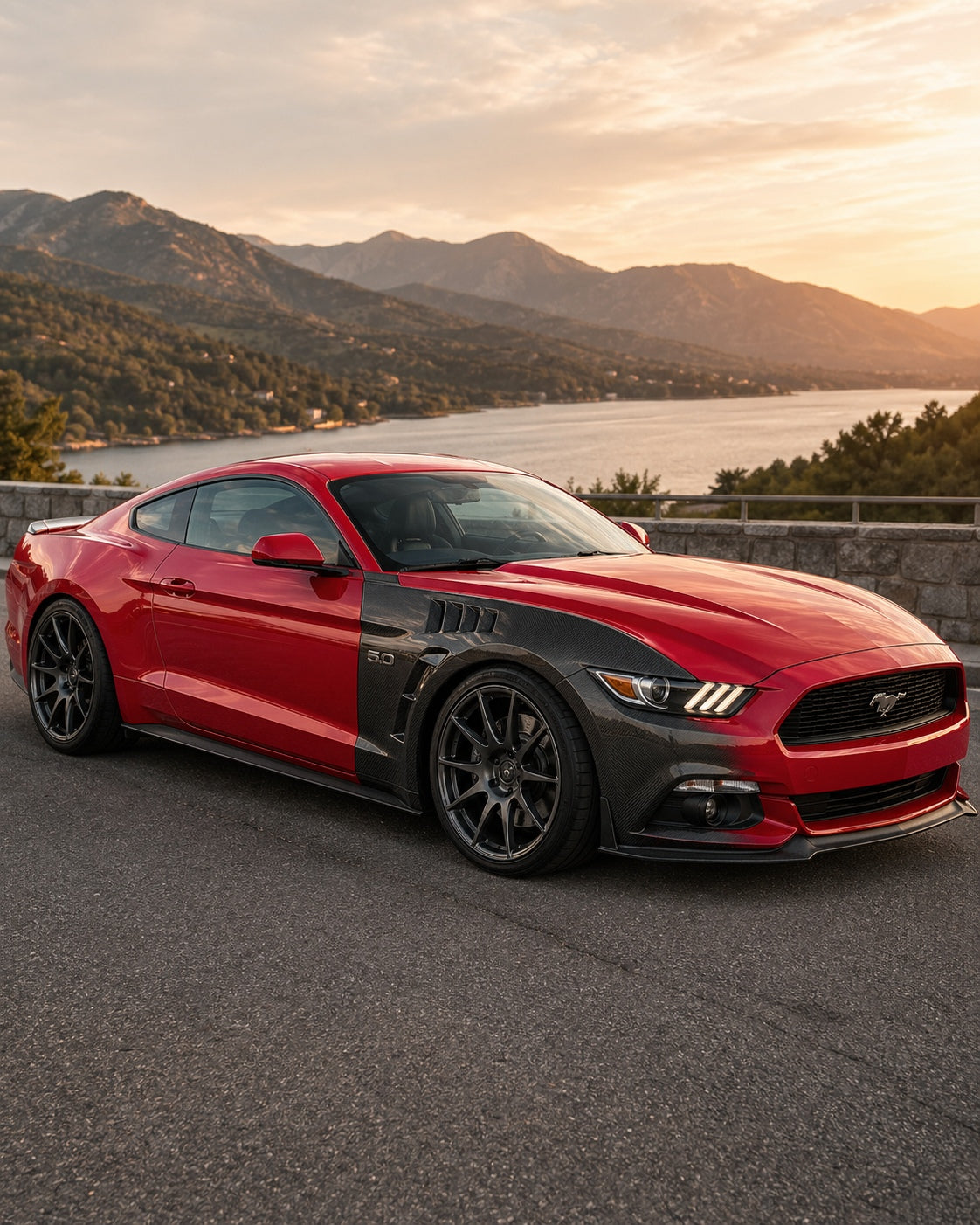[CPIMG-FRESH:2018-2023-mustang-s550-carbon-fiber-fenders-b1pi2l--v2-02-fitment-side] 2018-2023 Mustang S550 Carbon Fiber Fenders Fitment side view