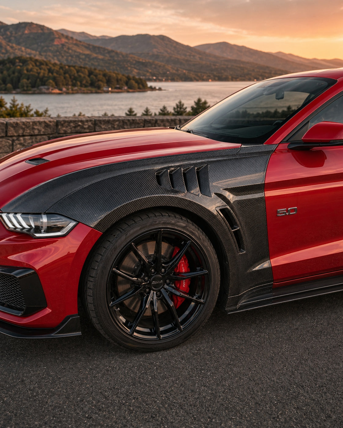 [CPIMG-FRESH:2018-2023-mustang-s550-carbon-fiber-fenders-b1pi2l--v2-04-carbon-detail-context] 2018-2023 Mustang S550 Carbon Fiber Fenders Carbon detail with context