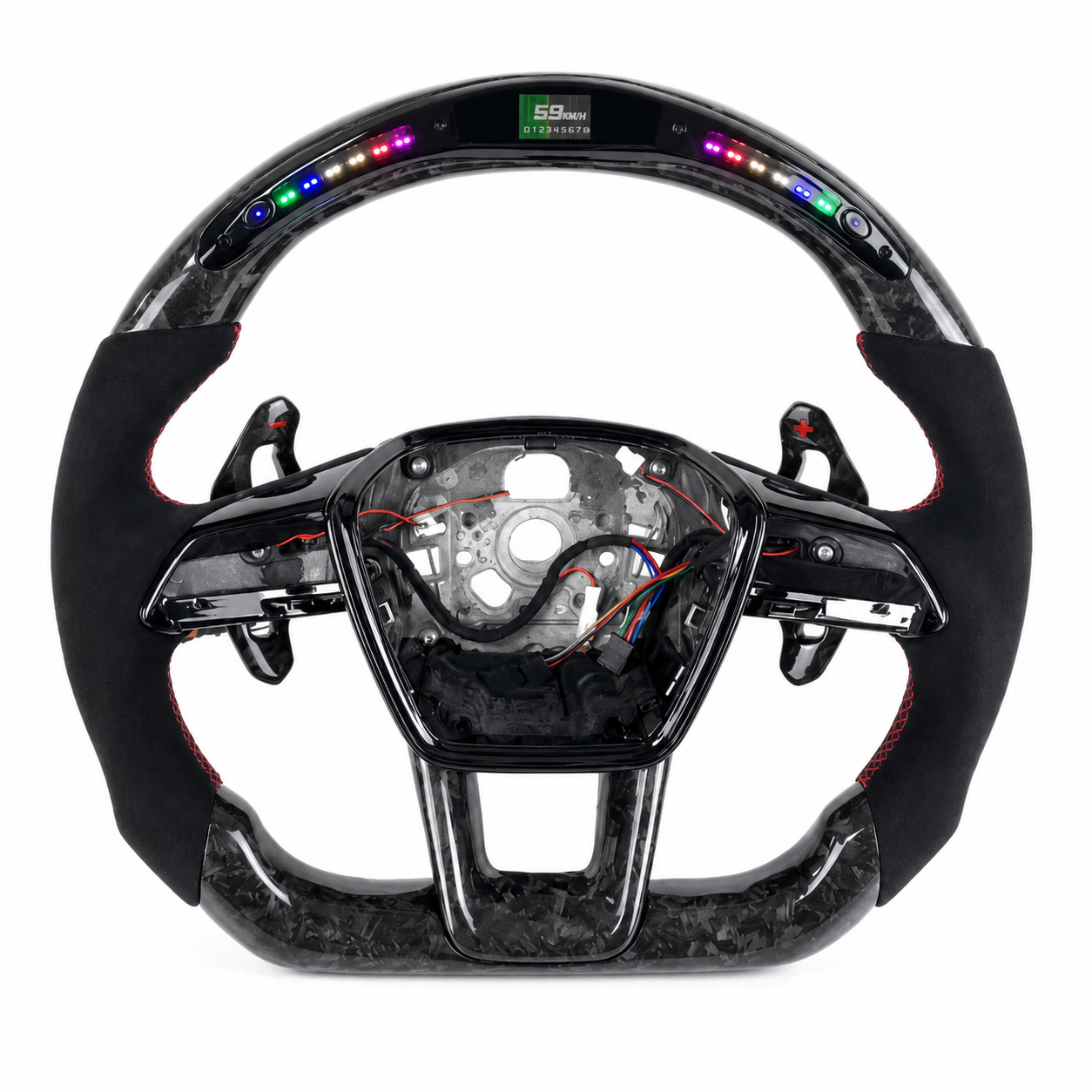 2023-2026 Ford Mustang S650 GT500 EcoBoost Sport LED Carbon Fiber Steering Wheel