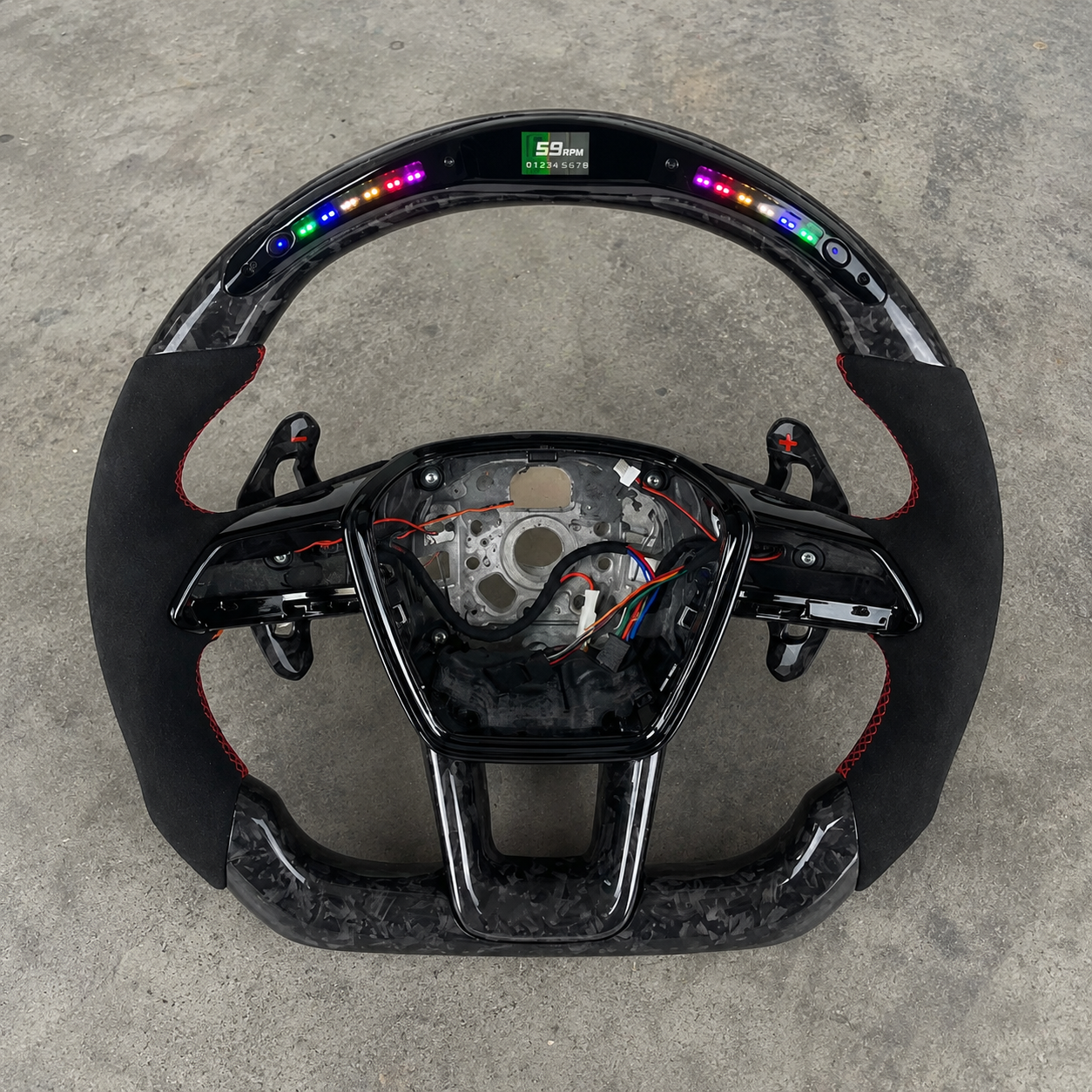 2023-2026 Ford Mustang S650 GT500 EcoBoost Sport LED Carbon Fiber Steering Wheel