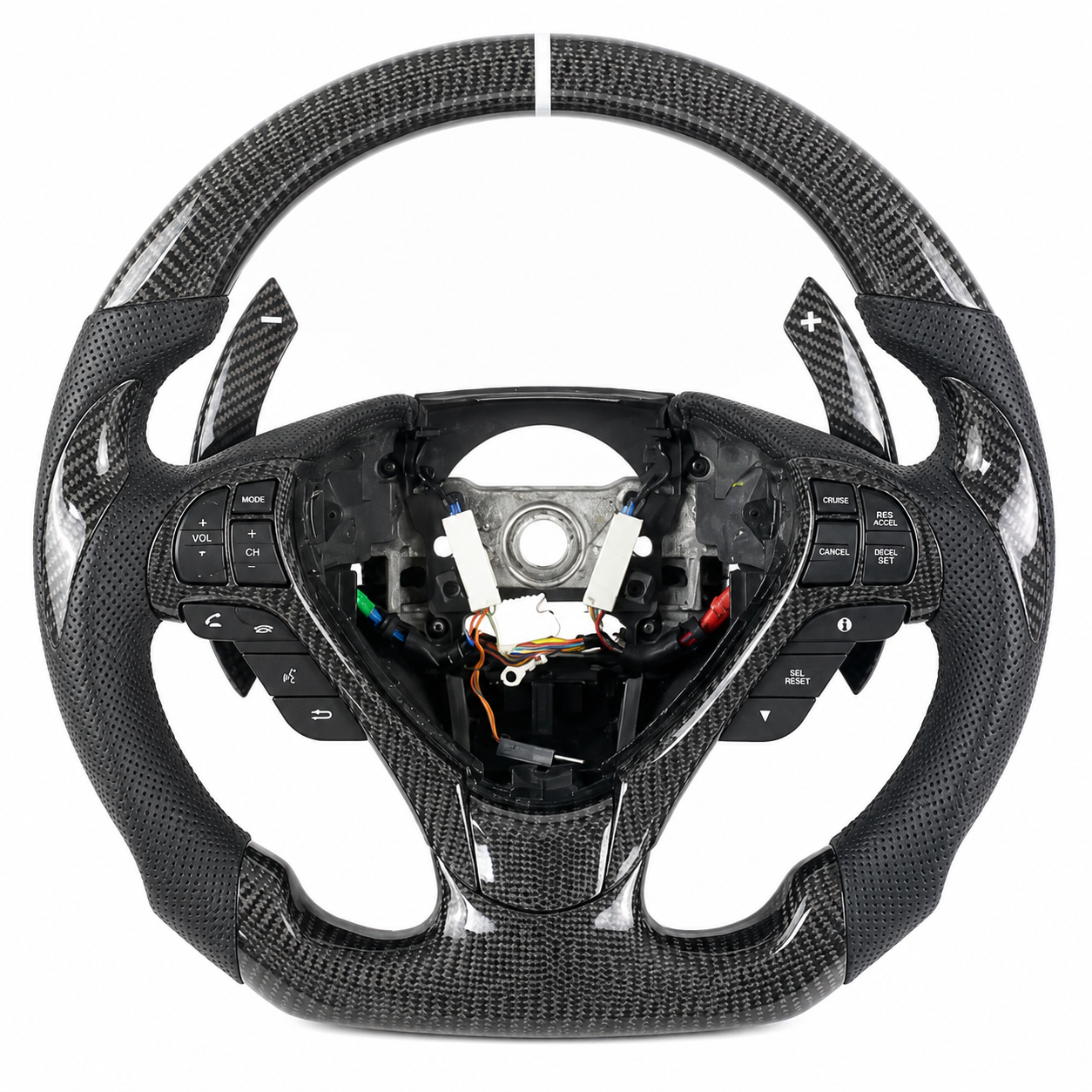 2007-2009 Acura TL Sport Leather Carbon Fiber Steering Wheel with Shift Paddles