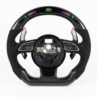 2011-2024 Audi A3/A4/A5/A6/A7 RS LED Alcantara Carbon Fiber Steering Wheel