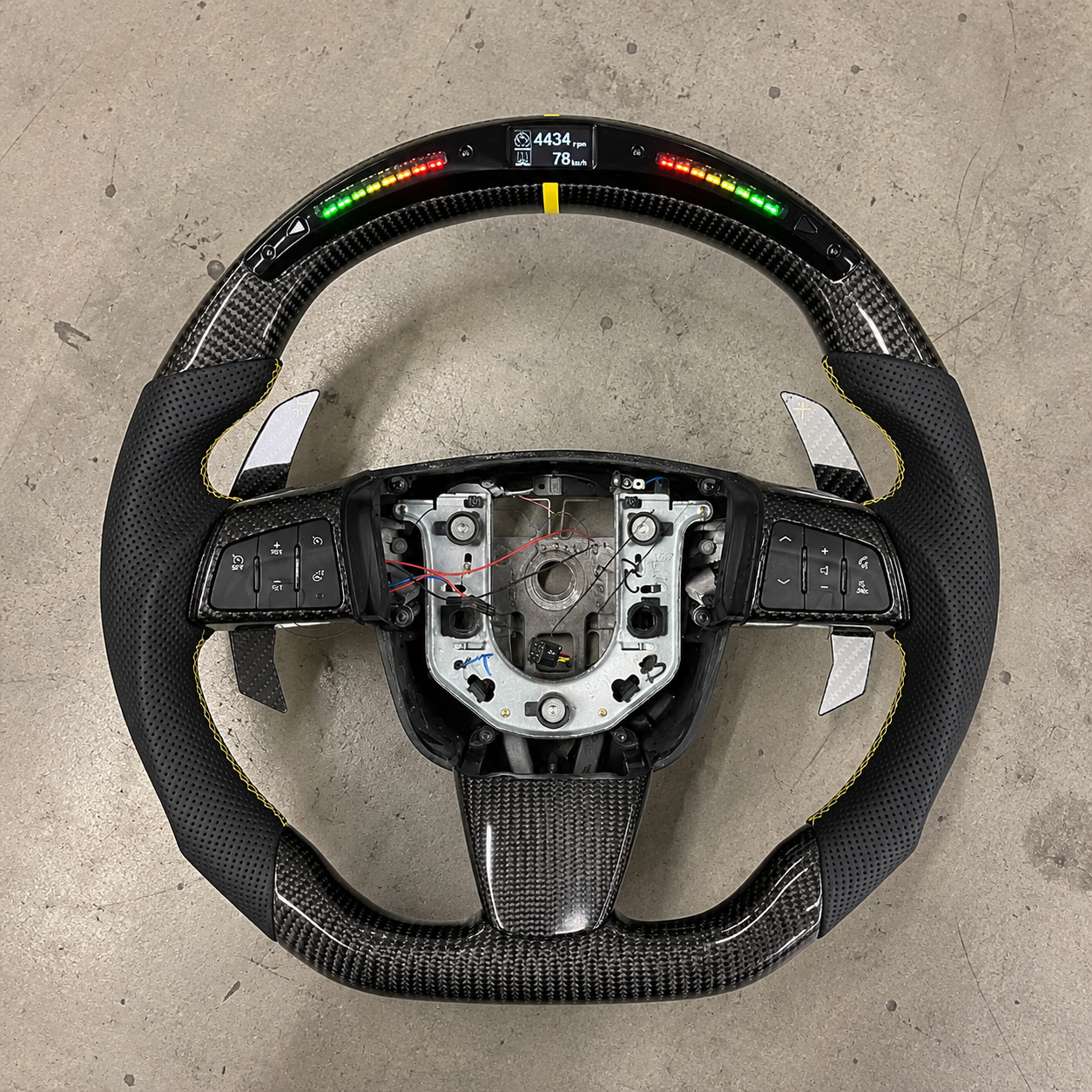 2009-2010 Cadillac CTS-V Sport LED Carbon Fiber Steering Wheel w/ Shift Paddles
