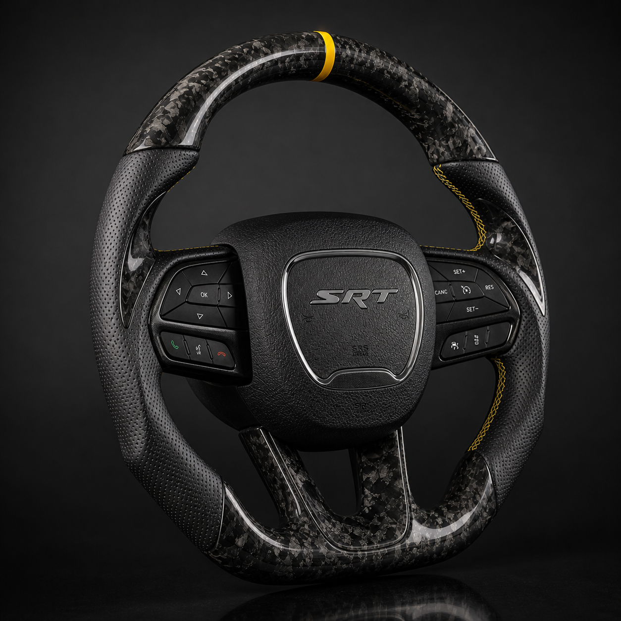 2015-2024 Dodge Challenger Forged Carbon Fiber Steering Wheel