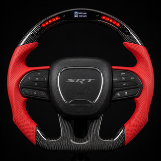 2015-2023 Dodge Charger / Challenger / Durango LED Carbon Fiber Steering Wheel - Installed context