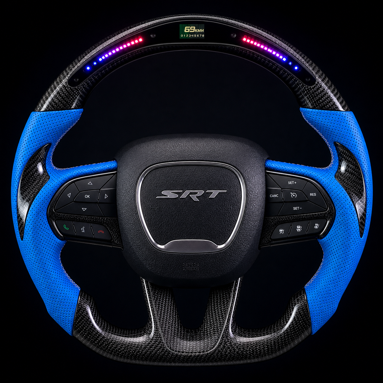 2017-2023 Charger and Challenger LED Carbon Fiber Steering Wheel