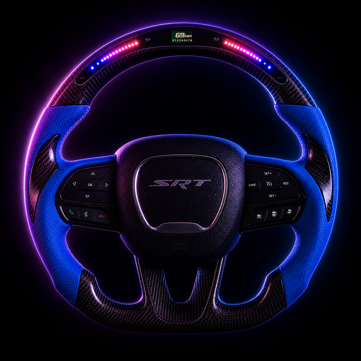 2017-2023 Charger and Challenger LED Carbon Fiber Steering Wheel