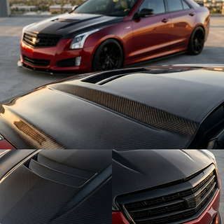 2013-2019 Cadillac ATS Vented Carbon Fiber Hood - Installed context