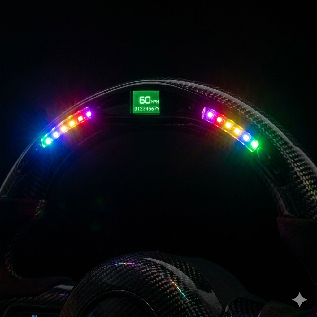 2018-2023 Mustang S550 LED Carbon Fiber Steering Wheel