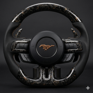2015-2023 Ford Mustang S550 Carbon Fiber Steering Wheel - Installed context