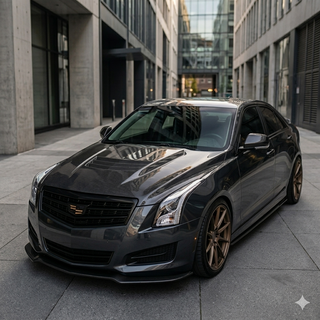 2013-2019 Cadillac ATS V-Series Style Carbon Fiber Hood - Installed context
