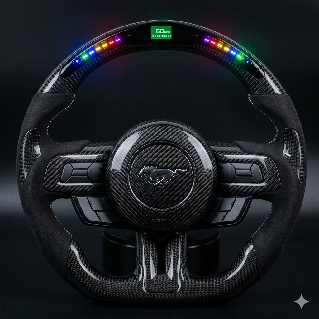 2018-2023 Mustang S550 LED Carbon Fiber Steering Wheel