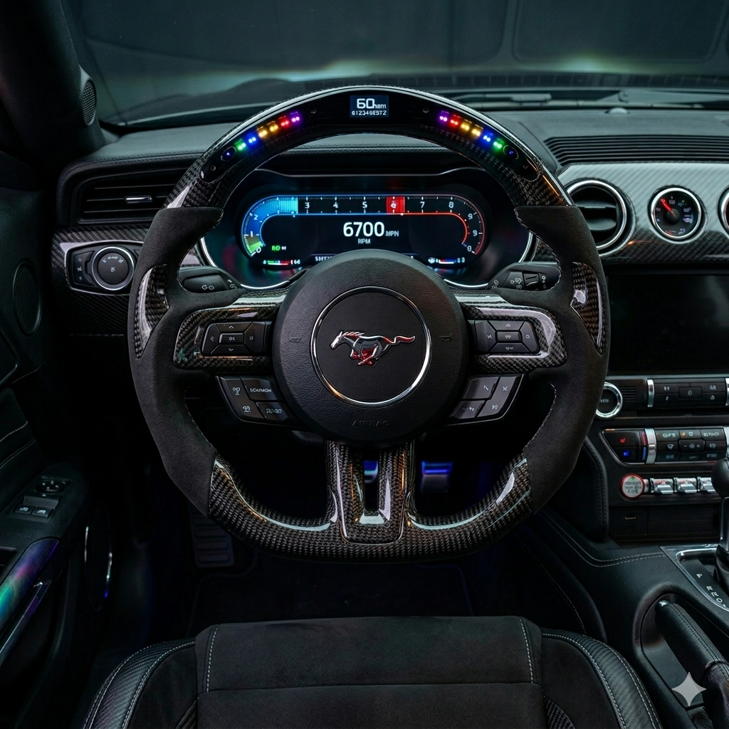 2018-2023 Mustang S550 LED Carbon Fiber Steering Wheel
