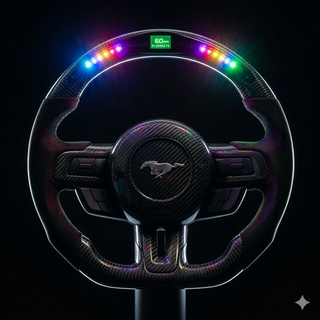 2018-2023 Ford Mustang S550 LED Carbon Fiber Steering Wheel - Alternate angle