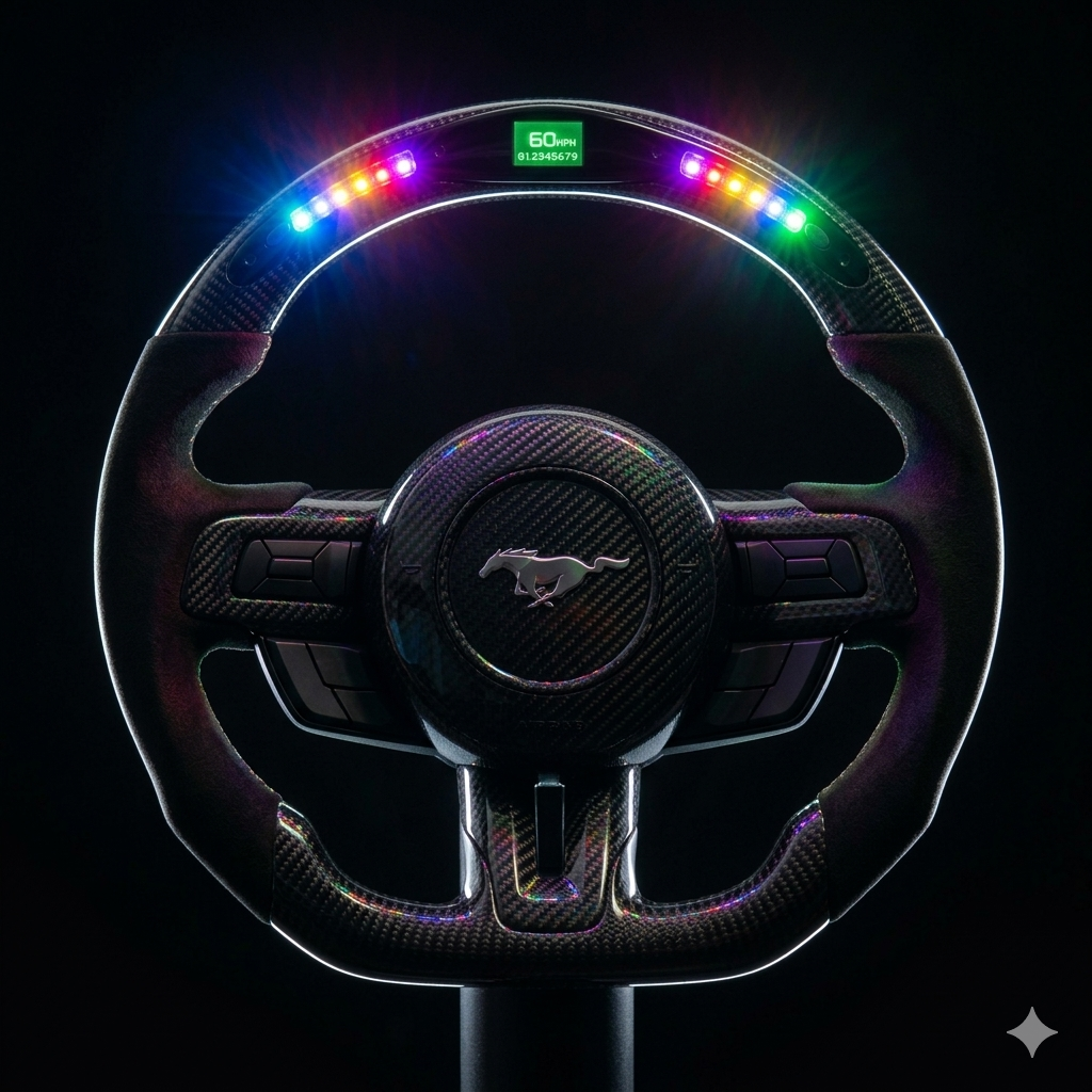 2018-2023 Mustang S550 LED Carbon Fiber Steering Wheel