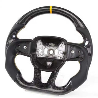 2015-2023 Dodge Challenger Forged Carbon Fiber Steering Wheel - Detail closeup