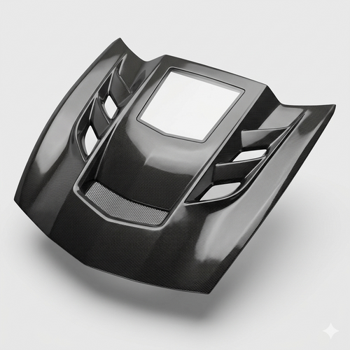 2005-2019 Chevrolet Corvette C6/C7 Carbon Fiber Hood - Installed context
