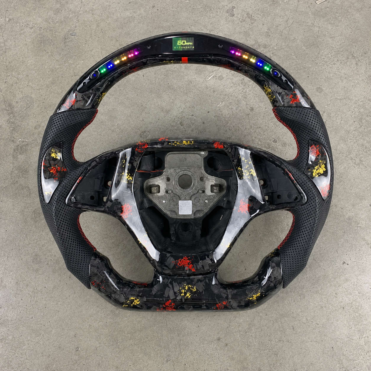 2014-2021 Chevrolet Camaro/Corvette C7 LED Forged Carbon Fiber Steering Wheel