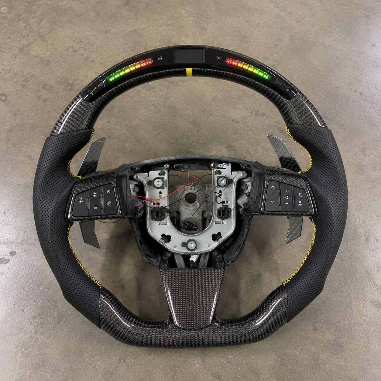 2009-2010 Cadillac CTS-V Sport LED Carbon Fiber Steering Wheel w/ Shift Paddles