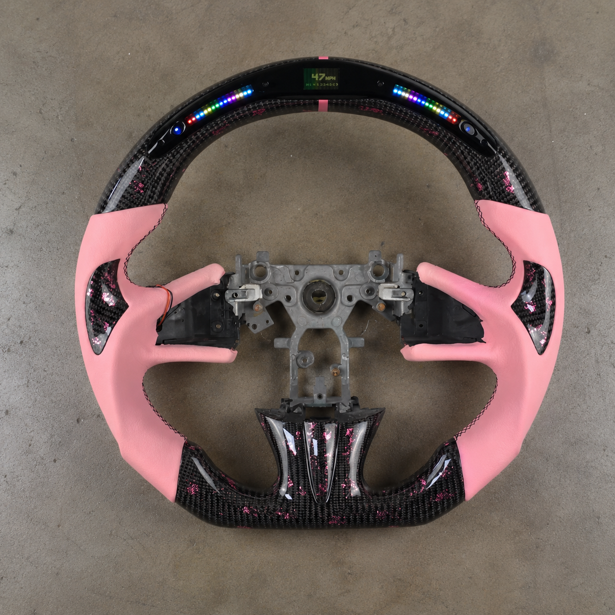 2015-2017 Infiniti Q50/QX50/Q60/QX60 Pink LED Carbon Fiber Steering Wheel