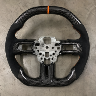 2015-2023 Ford Mustang S550 GT500 Suede Carbon Fiber Steering Wheel
