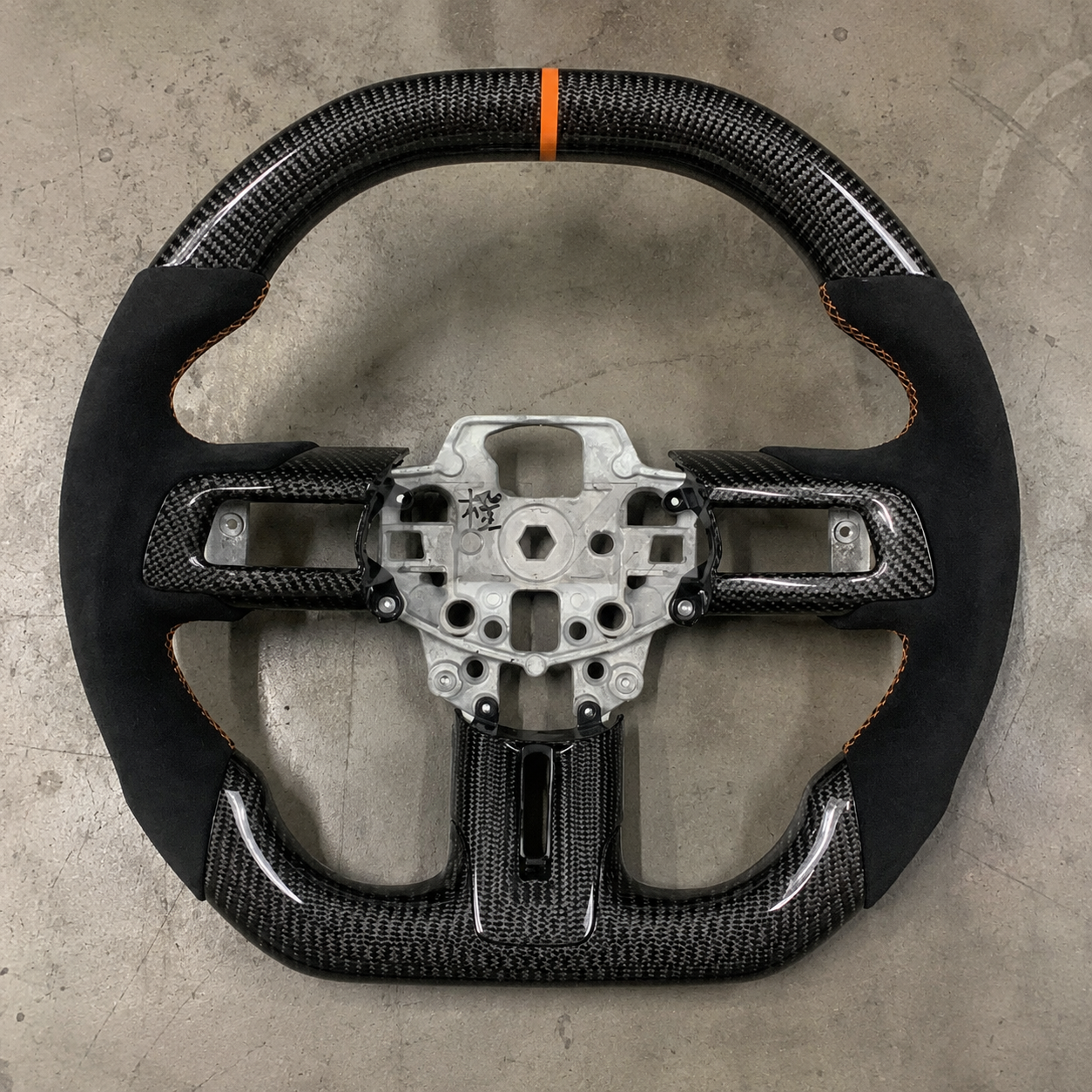2015-2023 Ford Mustang S550 GT500 Suede Carbon Fiber Steering Wheel