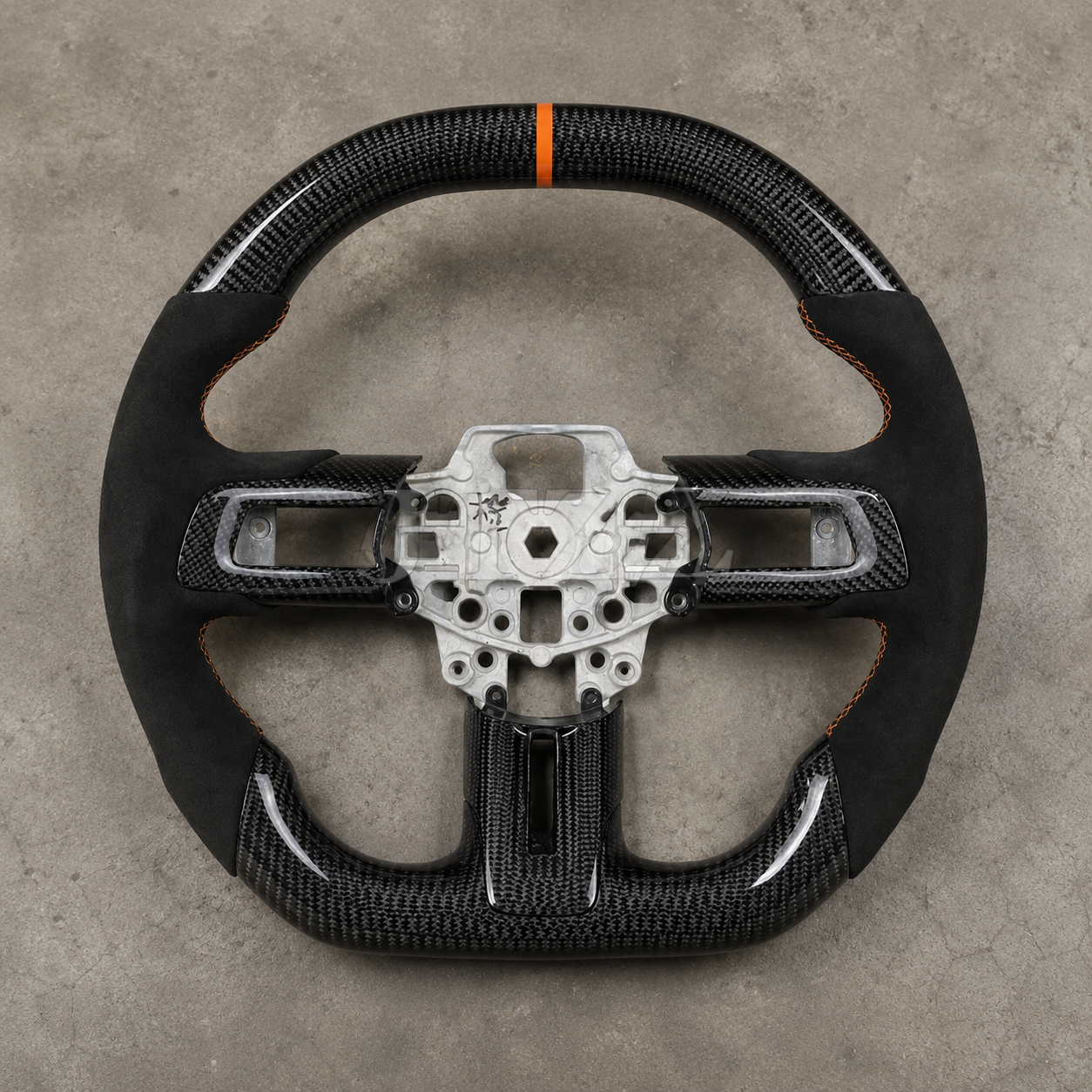 2015-2023 Ford Mustang S550 GT500 Suede Carbon Fiber Steering Wheel