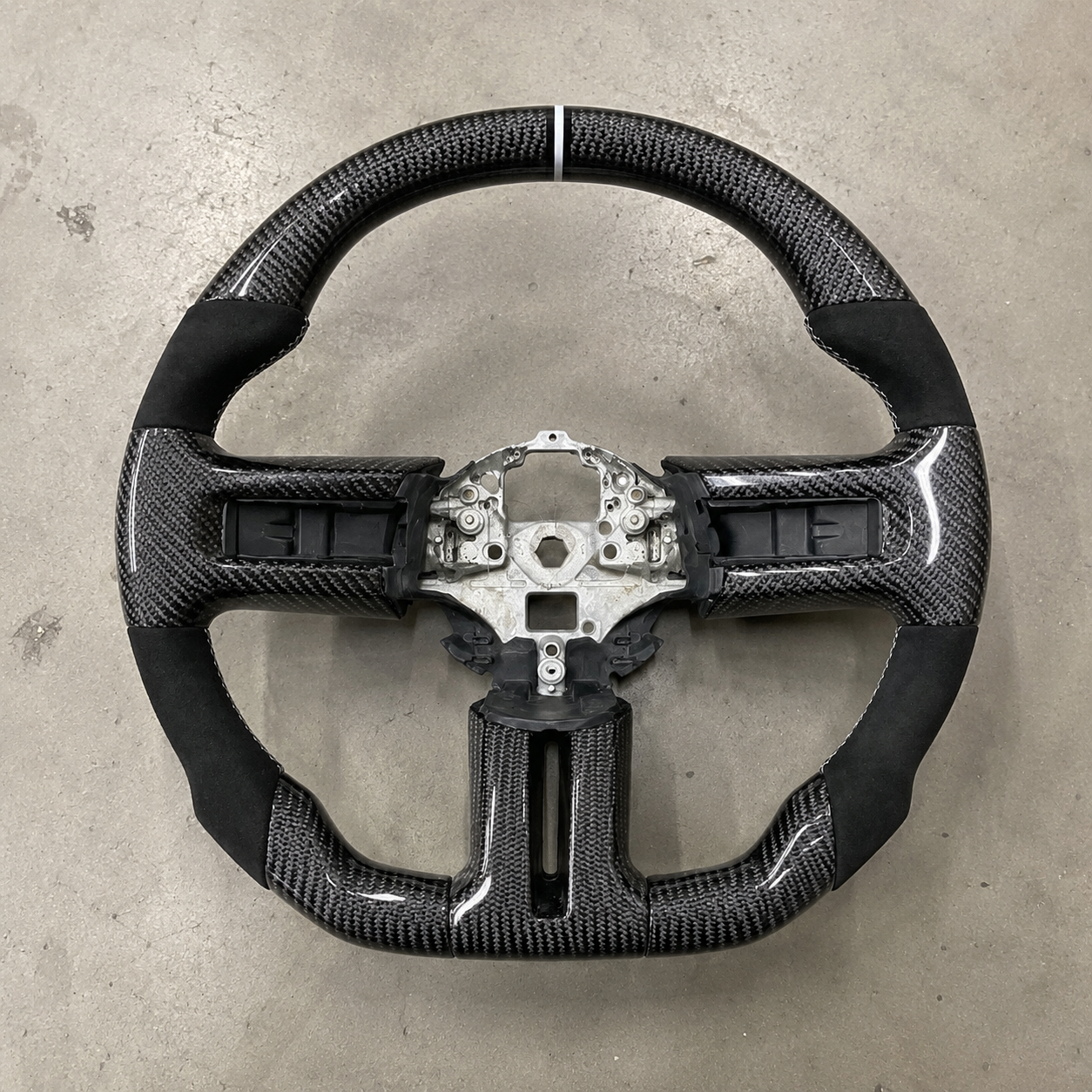 2015-2023 Ford Mustang S550 Flat Bottom Carbon Fiber Steering Wheel