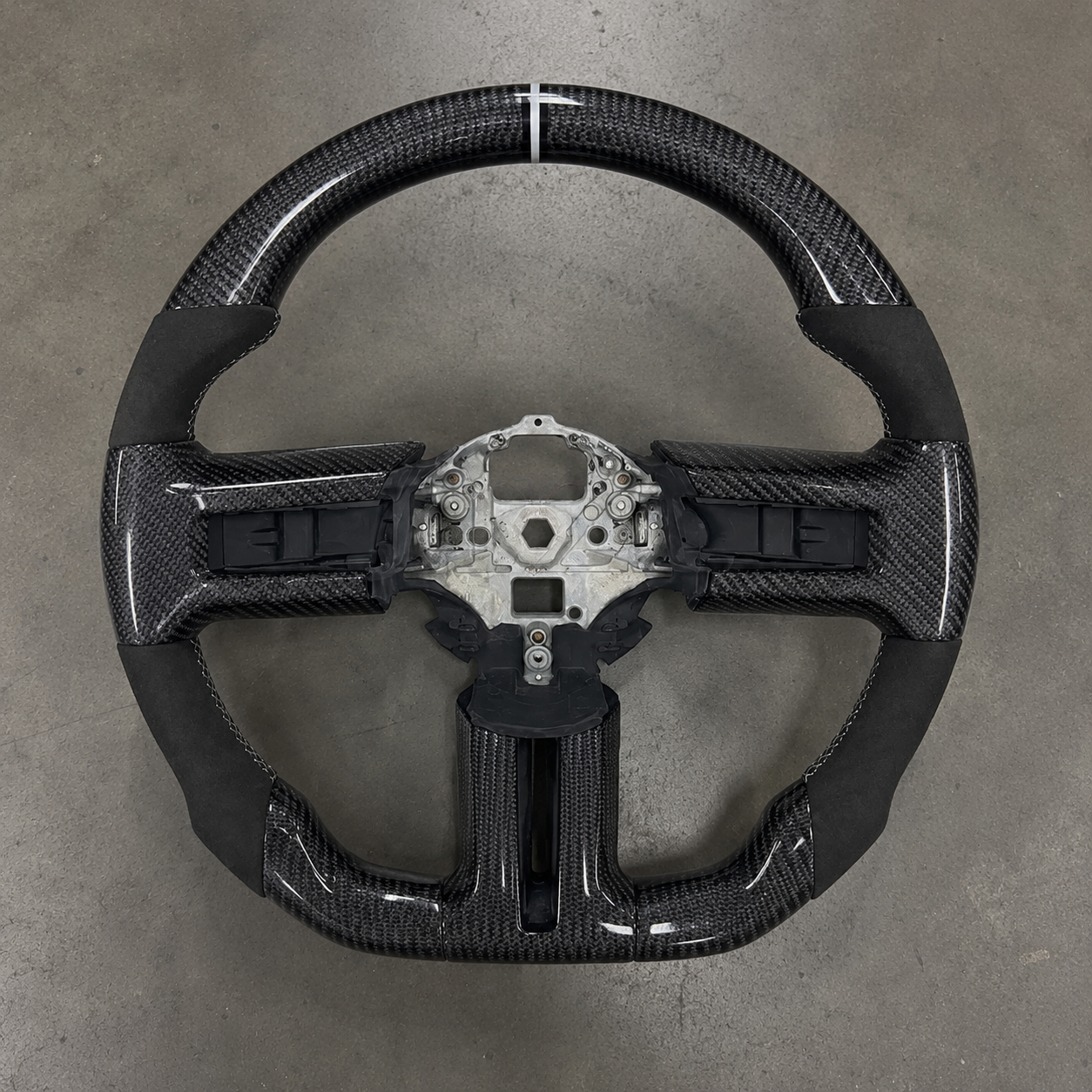 2015-2023 Ford Mustang S550 Flat Bottom Carbon Fiber Steering Wheel