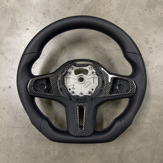 2017-2024 BMW G-Series M Sport Suede Carbon Fiber Steering Wheel