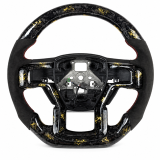 2015-2024 Ford F-150/Raptor Gold Forged Carbon Fiber Steering Wheel