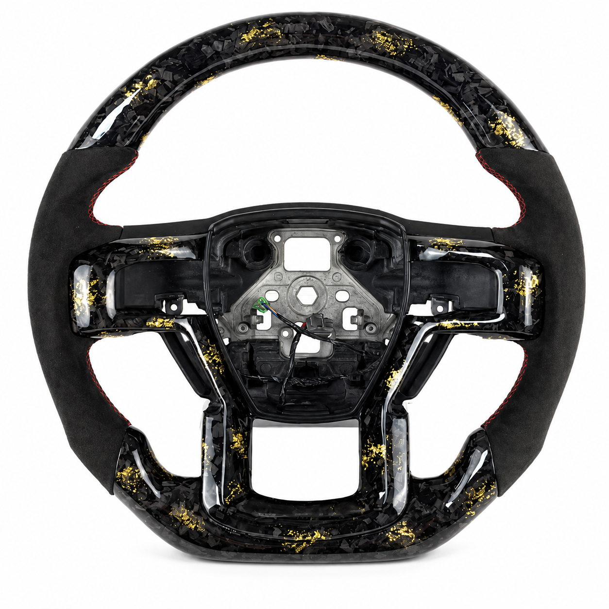 2015-2024 Ford F-150/Raptor Gold Forged Carbon Fiber Steering Wheel